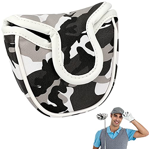 Laelr Golf Putter Cover, Golf Headcover Mallet Putter Cover with Magnetic Closure, Golf Club Head Covers Protector Golf Accessory