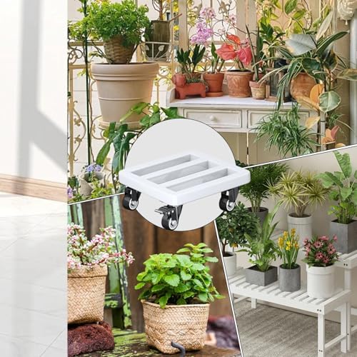 Base de pot roulant en métal avec roulettes pivotantes pour terrasse - 5