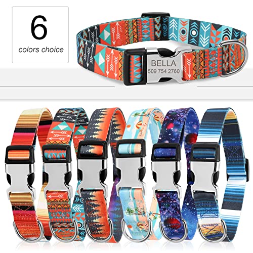 Amidaky Pet Dog Collar Custom Personalized For Medium Dogs With Custom Engraved Name And Phone Number Custom Reflective Dog Collars For Puppy Small Medium Large Boy Girl Dogs Mystery Of Maya #TOP1