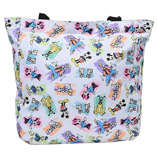 Disney Zipper Tote Travel Bag Mickey Minnie Donald Daisy Goofy Pluto Print