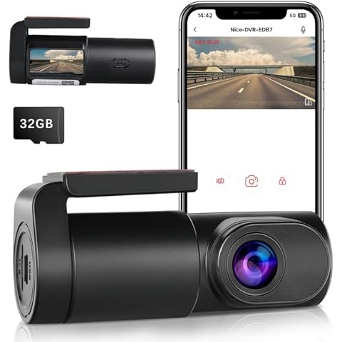 NICEJOOE 1080P WiFi Dash Cam with Night Vision Cover
