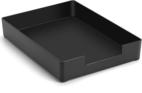 Bandeja tamaño carta, bandeja de papel para escritorio, de plástico de un solo nivel (1 unidad), organizador de escritorio apilable, soporte de