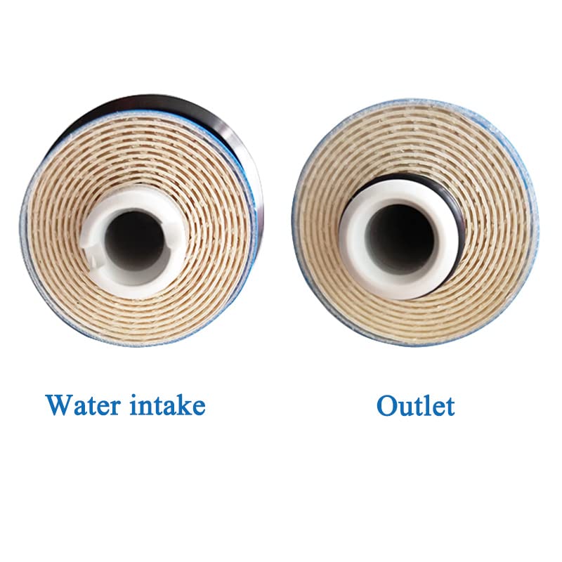 Filtro de agua de ósmosis inversa multietapa, Membrana RO 1812-75/ 100GPD for purificador de filtro de agua de 5 etapas, sistema de tratamiento de ósmosis inversa estándar NSF/ANSI Fácil de instalar,