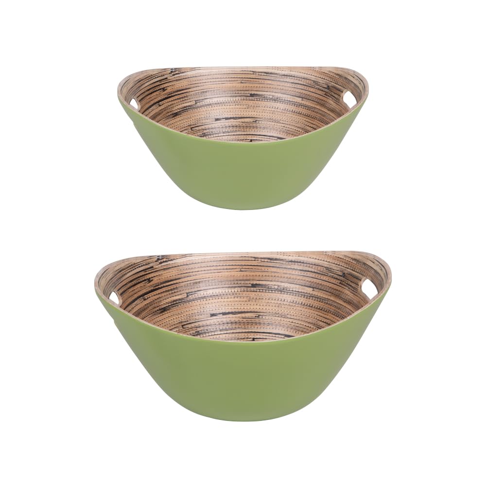 Table Passion - Set de 2 saladiers Bambou verts 30 et 25 cm