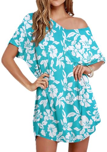 Image of Ekouaer Womens Tshirt Nightgown Cotton V Neck Sleepshirts Comfy Casual Nightshirt for Women