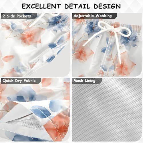 senya A Soft Watercolor Flowers Boys Swim Trunks Toddler Shorts Swimwear Boardshorts3