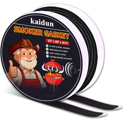 kaidun Smoker Gasket 2 Pack x 15 Ft 1/2 x 1/8 Black