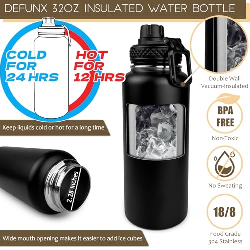 Image of 32 Oz Water Bottle with Sleeve - Insulated Bottle with Strap Stainless Steel Gym Water Bottles for Men Sports Workout Hiking Camo Black