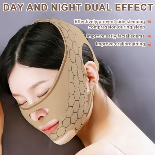 Image of MAYCREATE V-lifting Face Mask Elastic Compression V-Lifting Face Mask, Firming and Sculpting Sleeping Masks for Chin and Jawline for Tightened and Contoured Facial Skin