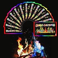 BARVERE 12 Stück Feuerzauber Pulver, Magic Fire, Pulver für Buntes Feuer, Magical Flames für Outdoor-Events, Halloween und Weihnachten, Feuerstellen, Kamine