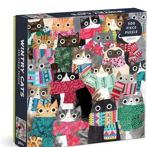 500ピース ジグソーパズル | クリスマス街の景色 | 環境に優しいインク使用 | 家族や友人と一緒に楽しめるパズルゲーム (マフラー猫です) [並行輸入品]