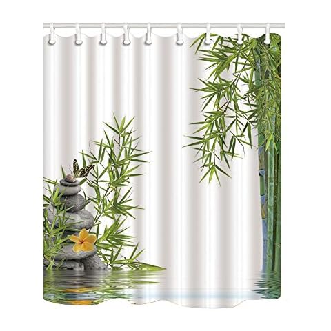 KOTOM Oriental Zen Stones Shower Curtain Cover