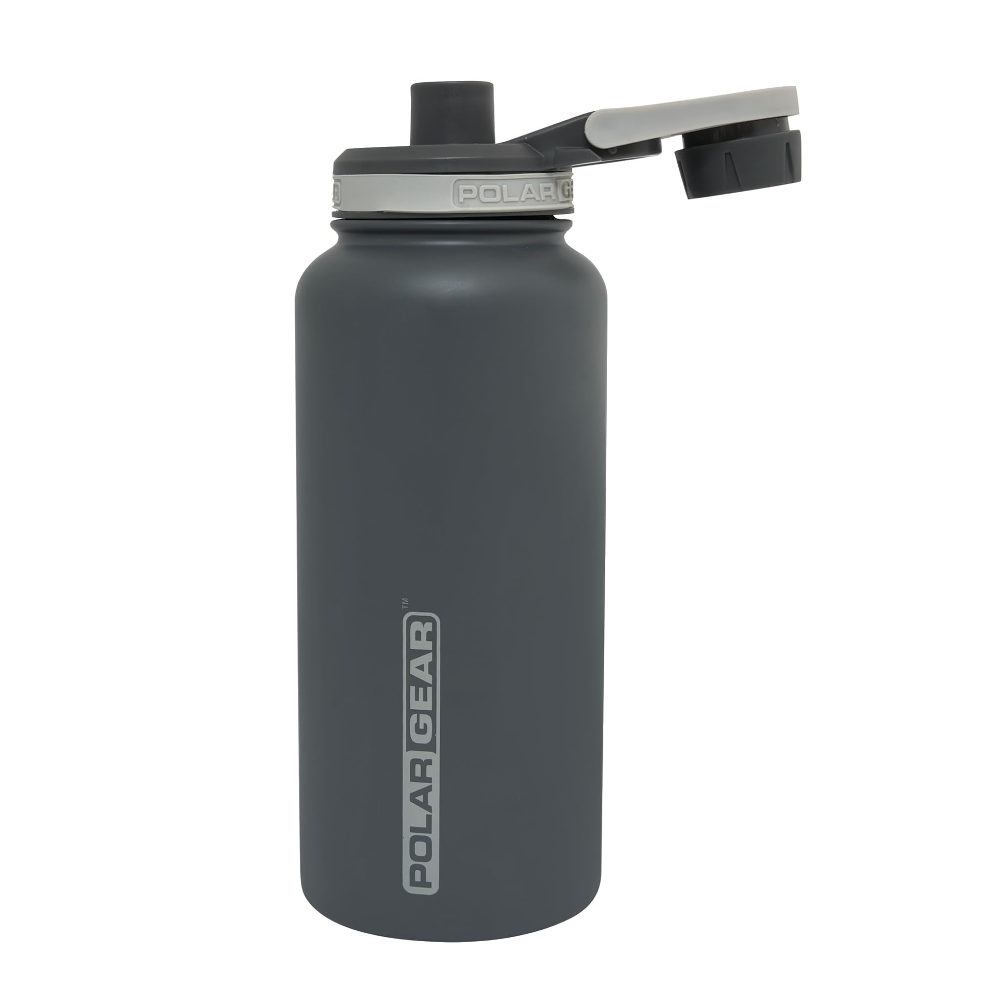 Stainless Steel Water Bottle 1L - Double Wall Vacuum Insulated Water Bottles with Dust Cover Screw Cap, Leakproof Metal Water Bottle, BPA Free Drinking Bottle with Carry Handle (Graphite)