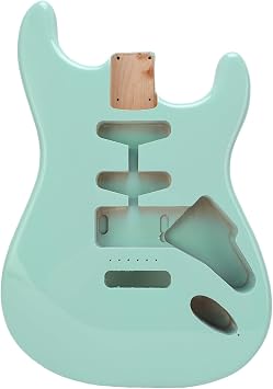 Electric Guitar Body, Solid Poplar Wood Unfinished ST Guitar Body, Suitable for Double Lock Vibrato Metal Bridge SSH Pickup