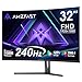 Amzfast Gaming Monitor 32 Zoll Curved – 240Hz, FHD 1920x1080, 1 ms MPRT, 1500R, Adaptive Sync, HDR, sRGB 125%, VESA 100x100, HDMI 2.0 & DP 1.4 (AMZG32C1F)