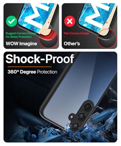 Image of WOW IMAGINE Shockproof Hybrid Back Cover for Samsung Galaxy M35 5G | Hard Slim fit Back Case | PC & TPU | Clear Transparent Case - Black