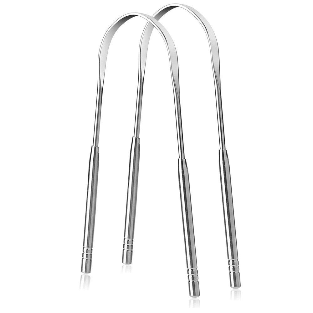 Rengvo Rudra Exports Tongue Cleaner,Medical Grade Stainless Steel,Stainless Steel Tongue Cleaner For Both Adult And Kids,Professional Eliminate Bad Breath,Help Your Oral Hygiene: 2 Pcs Set