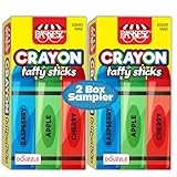 DOUzzle Edible Crayons Taffy Sticks Candy for Marines MRE, Funny Gag Gift & School (2 Count, Sampler) Individually Wrapped, Party Favor - Kosher