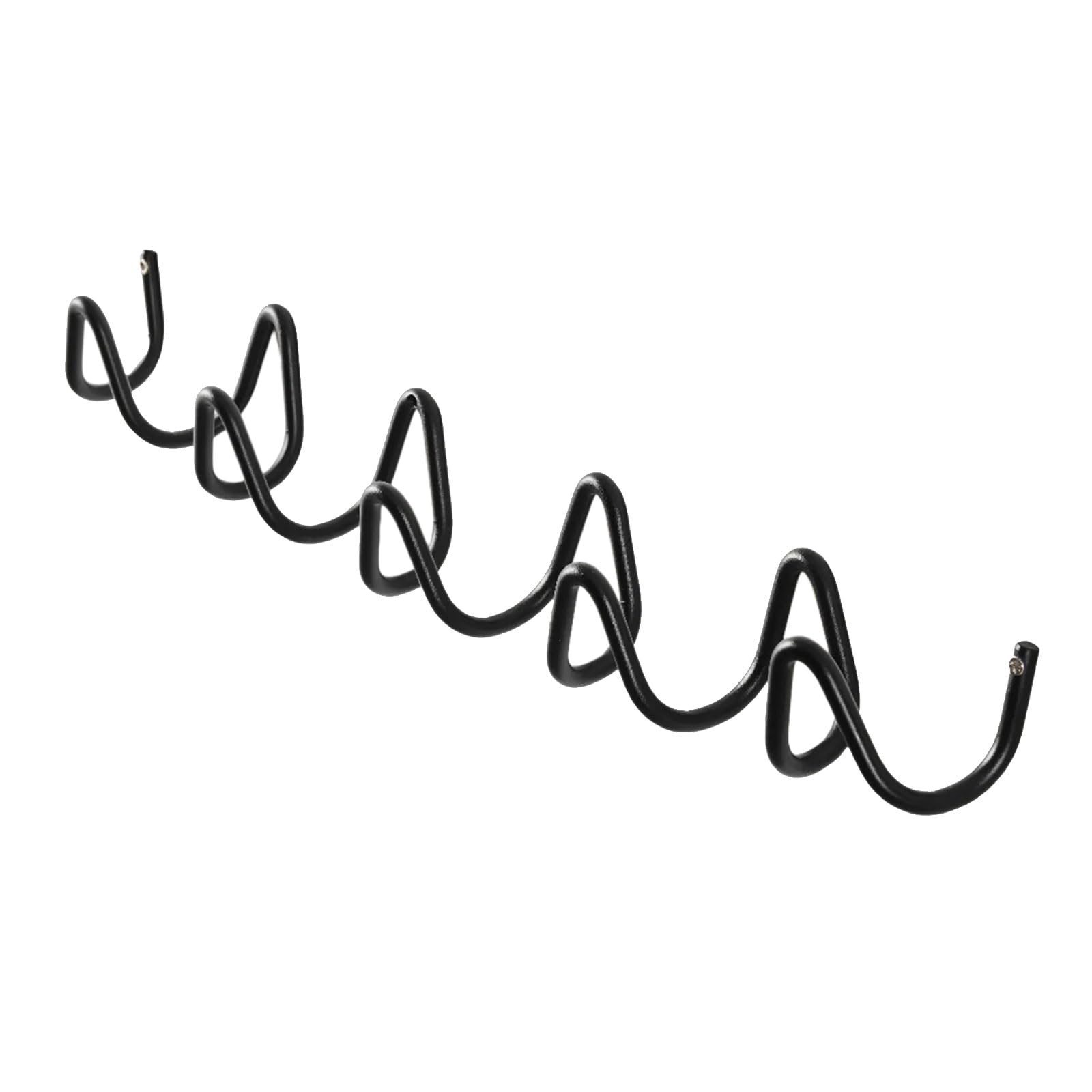 Msioytog Black 5 Hook Waved Shape Wall Mounted Metal Hooks Easy Install Hook For Multipurpose Homes Organization Solution Metal Coat
