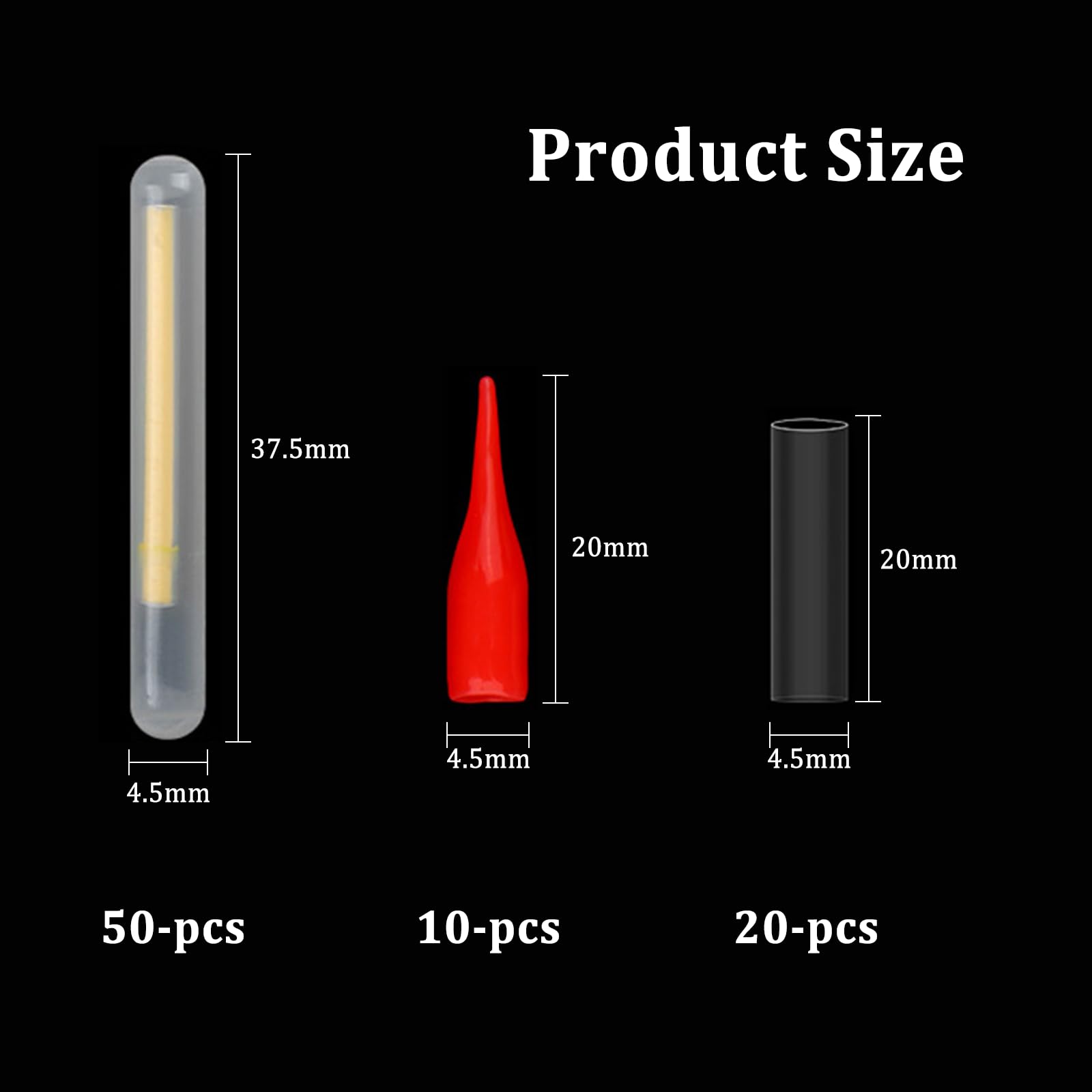 TXS 50 Pezzi Luce Fluorescente Pesc, Bastoni di Light di Pesca, Bastone Luminoso da Pesca 37,5 * 4,5mm, Starlight Pesca, Starlight Pesca Notturna per Pesca Notte