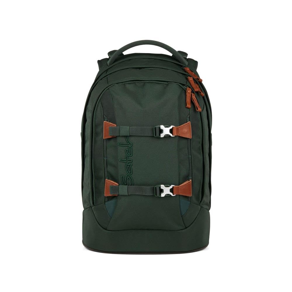 Satch Pack Nordic Black Skandi Edition Schulrucksack Set 3tlg. inkl. Schlamperbox und Sporttasche (Forest Green)
