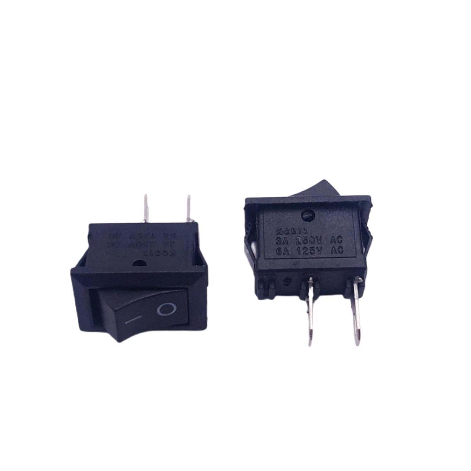 10-Pack Mini Black Rocker Switches: SPST 2-Pin, 10x15mm, On-Off Toggle For DIY & Industrial Projects