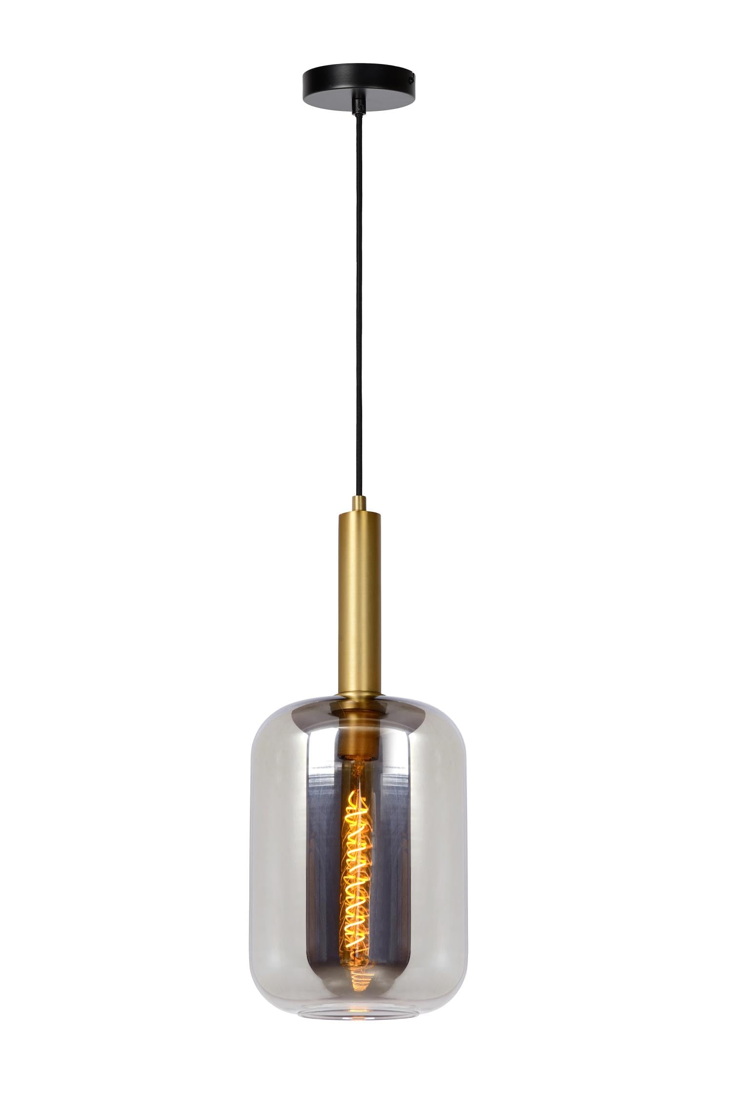 LUCIDE JOANET - Pendant Light - Ø 22 cm - 1xE27 - Smoke Grey