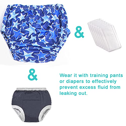Kwumsy Potty Training Underwear For Boys, Plastic Underwear For Toddlers, Baby Boys' Training Underpants, Waterproof Plastic Diaper Covers For Boys, Training Pants For Toddlers(1T) Blue #TOP1