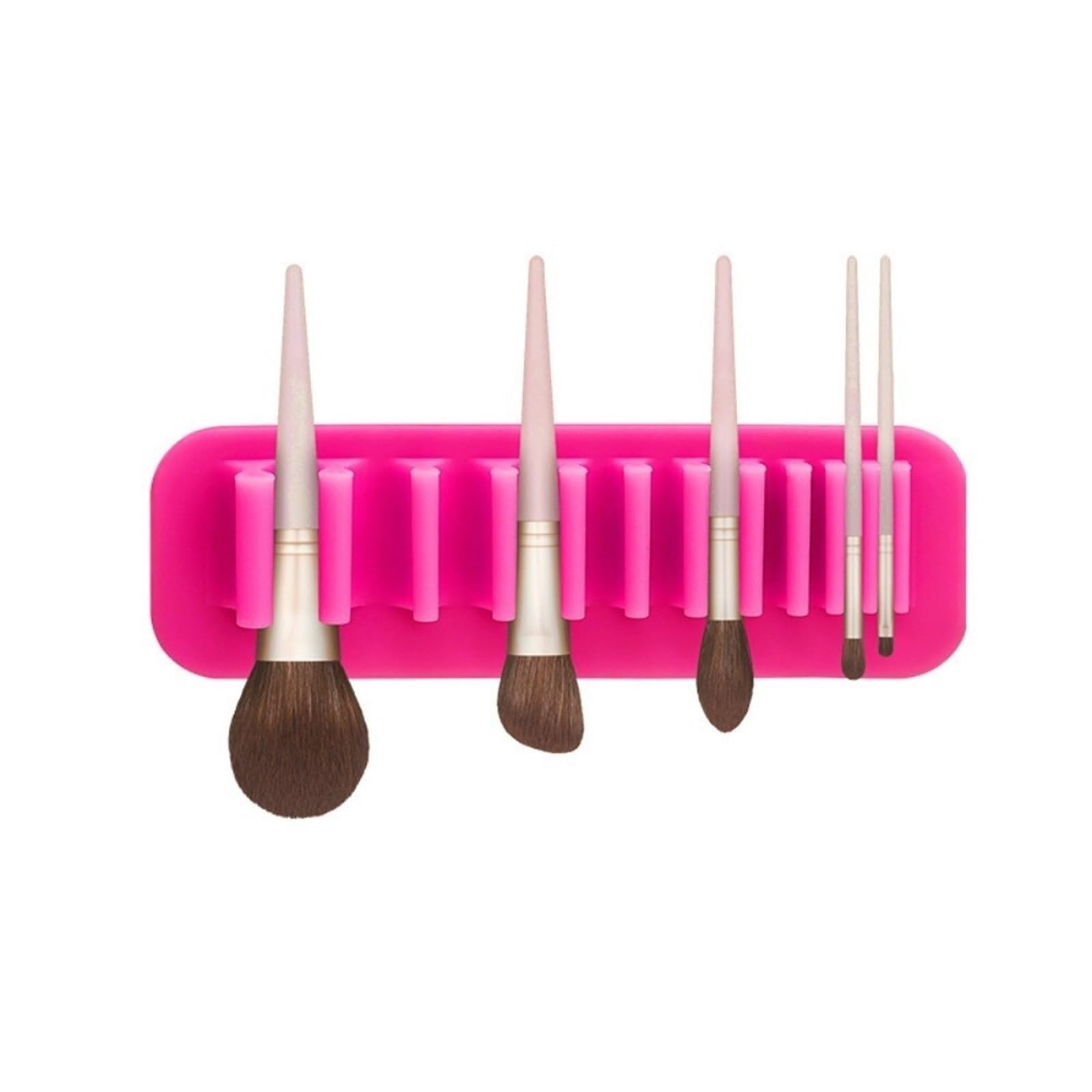 WLIHDB 2Pcs Soft Silicone Brush Drying Rack Wall Mounted Suction Cup Cosmetic Tools Solid Color Makeup Cleaner For Beauty Station for Makeup Brushes(Deep pink)