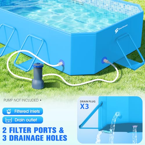 Image of StarOcean 2026 Foldable Pool, Large Non-Inflatable Swimming Pool for Kids,Adult Collapsible Pools Hard Plastic Shell, Oversized Thickened,Portable Folding Kids Pools for Backyard 89 inchx48 inchx20 inch-Dark Blue