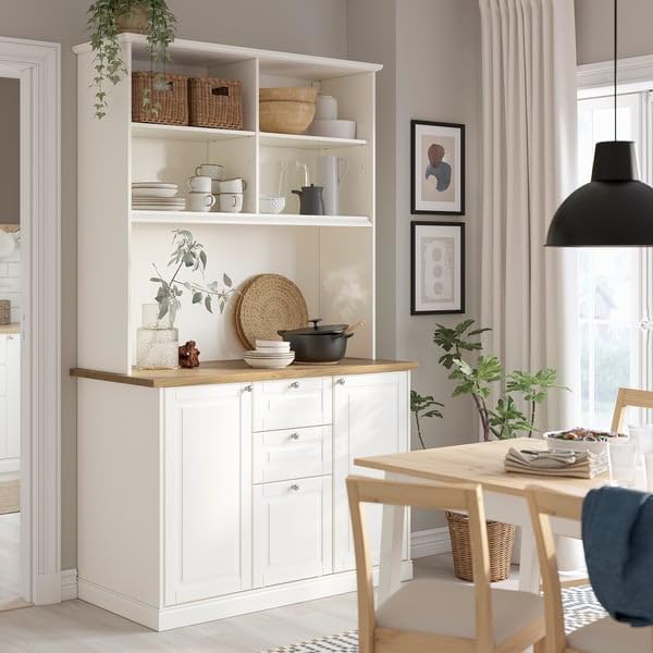 ÖNNERUP Angolo cottura, bianco sporco, 130x64x219 cm