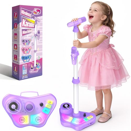 Stand Karaoke Machine for Kids, Singing Toys Gifts for 3 4 5 6 7 8 Year Old Girls Boys, Rechargeable...