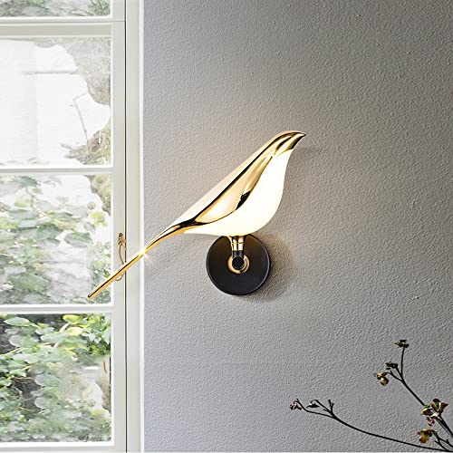 Image of Bird Wall Sconce, Fun Wall Light with Acrylic Shade, LED Birds Wall Lamp, Art Deco Wall Mount Lamp for Bedroom, Stairway, Corridor (1 Light)
