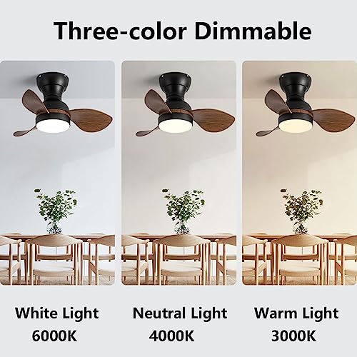 Ventilateur de plafond à intensité variable avec lumière LED télécommandée pour salon