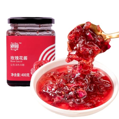 ?瑰? 桂花? 茉莉花? 菊花? 400g/缶 ローズソース 桂花ソース ジャスミンソース 菊花みそ 蜂蜜花醸造 自家製沖飲 氷粉トッピング 生花月餅餡 花ソースジャム 雲南特産 花茶ホットジャム パントースト用ソース (400g*1缶, ローズソース)