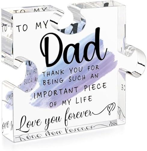 DIGIELE Dad Gifts, Father's Day Gifts, Dad Birthday Gift from Son or Son, Dad Memorial Gifts - Best Ever Presents - New Dad and Step Dad Christmas Puzzle Desk Decorations, Personalised Bonus