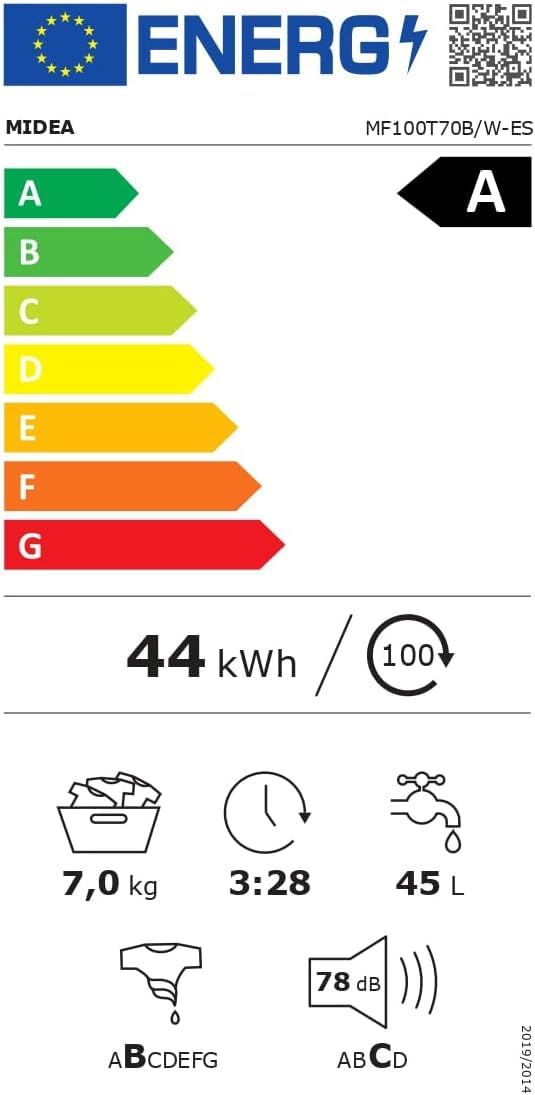 Midea Lavadora Carga Superior 7kg de 1200 RPM - Lavadoras con 15 programas y diseño ultra slim - Maquina de lavar ropa de libre instalación con Función de vapor, Lavado Rapido y Modo ECO