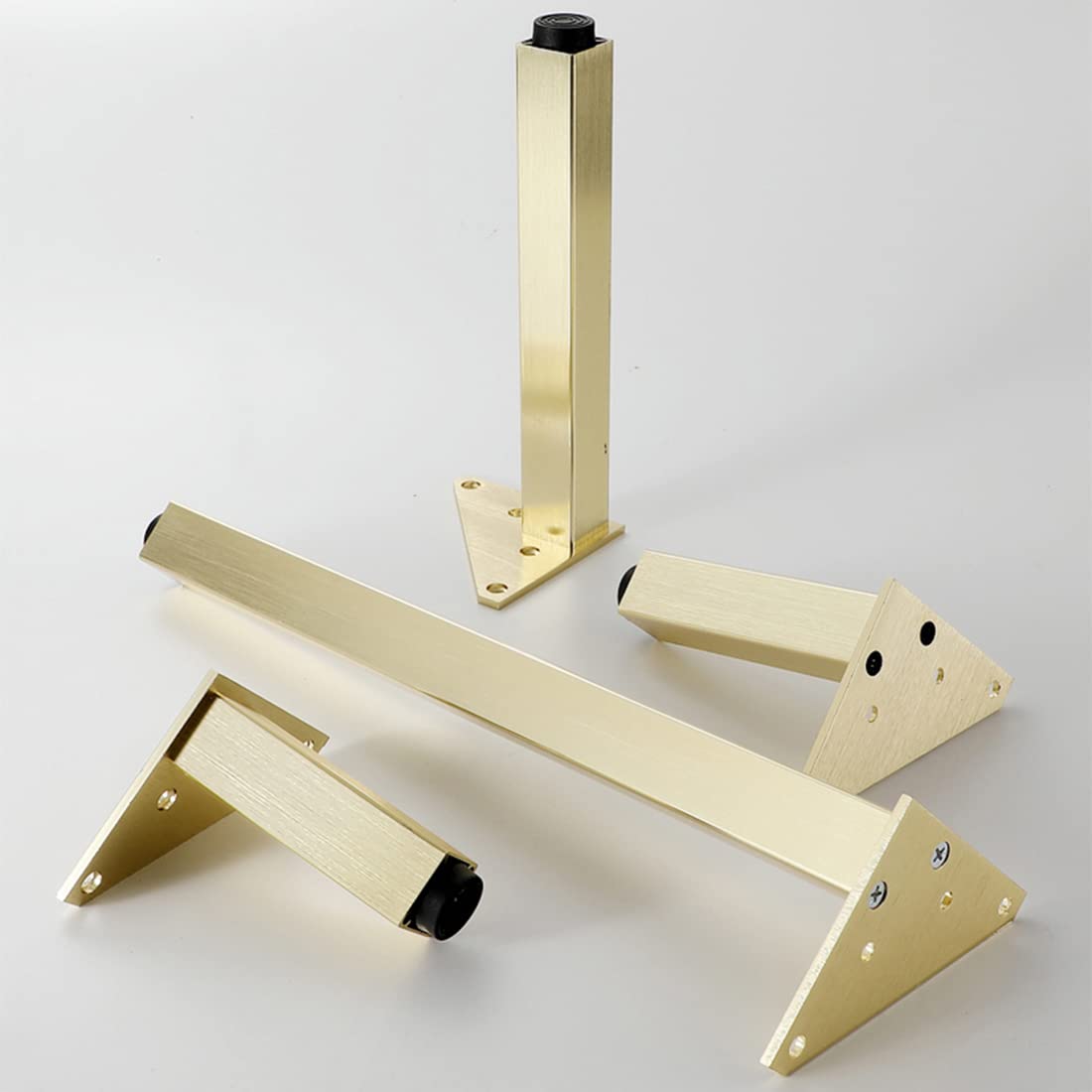 Juego de 4 patas de metal ajustables de 400 mm, patas de sofá y cama de aleación de aluminio duraderas para muebles de baño y sala de estar, diseño cuadrado, fácil instalación