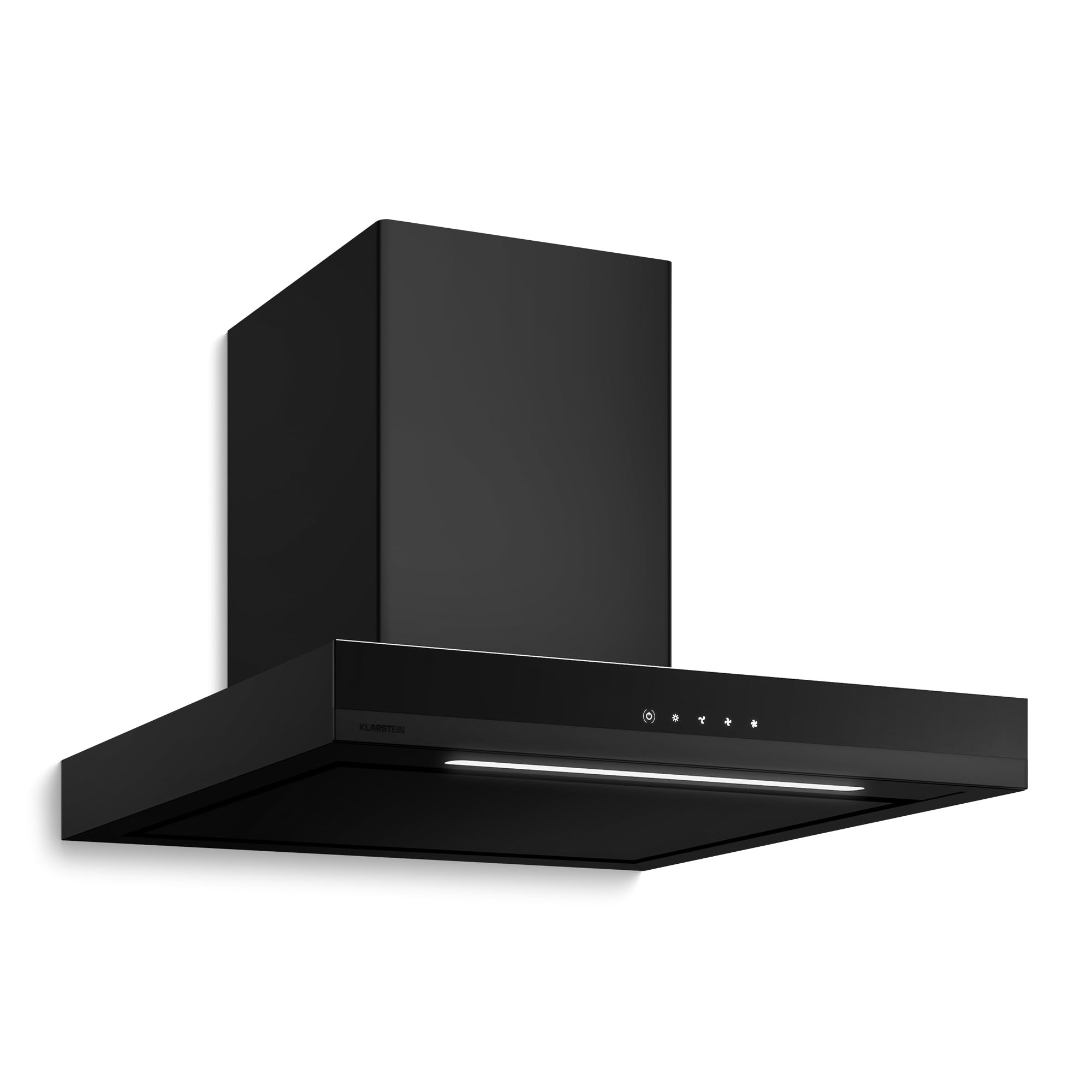 Klarstein Okap kuchenny, Velaire 60 cm – 600 m³/h, efektywność energetyczna A++, sterowanie dotykowe, dioda LED, cichy, filtr aluminiowy i z węglem aktywnym, okap ścienny, czarny
