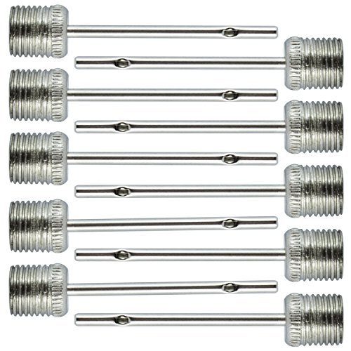 Sukoa Air Inflation Needle for Ball Pump Set 10 Pack Steel Dual