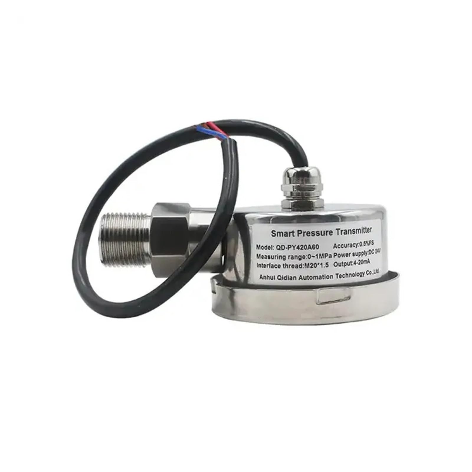Manometro, Tipo radiale Acqua Olio Aria Uscita 4-20mA Manometro differenziale digitale wireless Manometro 0-100Mpa Controllo digitale della pressione(G1-4,Customization)