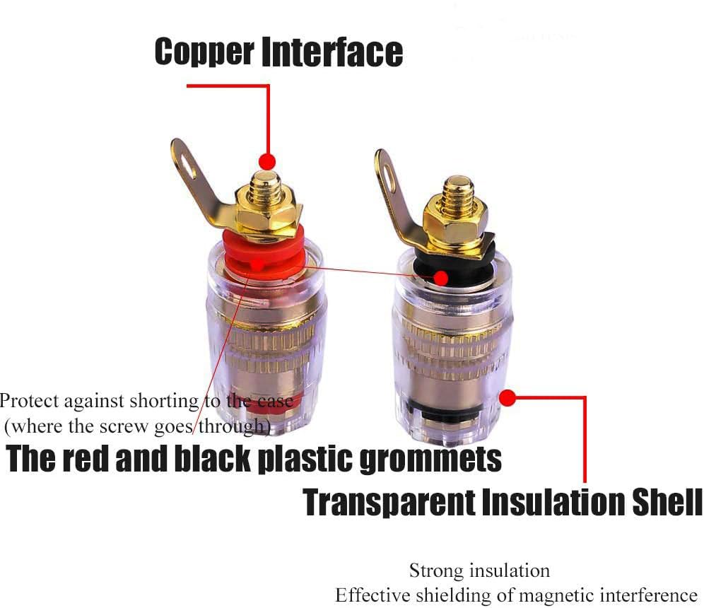 RUNCCI-YUN 4PCS Speaker Terminal Binding Post Banana Plug Socket Connector 4mm banana socket, 1 - Image 3