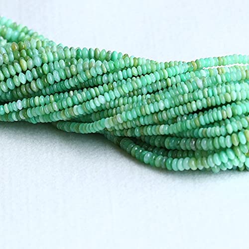 Perles chrysoprase rondelles vertes Australie 2.5x5.5mm pour fil bijoux LKBEADS