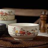 Miska Ramen, japońska miska ceramiczna,miski do sałatek, zestaw misek ramen z łyżeczką pałeczek, miska ramen w stylu vintage, ceramiczna miska na zupę, japońskie naczynia (Style D)