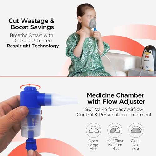 Image of Dr Trust Junior Compressor Nebulizer Complete kit with Child and Adult mask