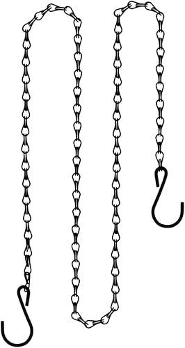 Patio Cadena colgante con ganchos, cadena negra para colgar, cadena decorativa de metal para colgar macetas, comederos de pájaros, letreros y Patio Cadena colgante con ganchos, cadena negra para colgar, cadena decorativa de metal para colgar macetas, comederos de pájaros, letreros y