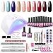 Saint-Acior 24W Lampe UV Ongle Gel 10 pc Kit Vernis Gel Semi Permanent à Ongle Soak Off Gel Polish Top Coat Base Coat Nail Art Strass Outils Décorations Accessoires Kit UV Gel Ongle Complet Manucure