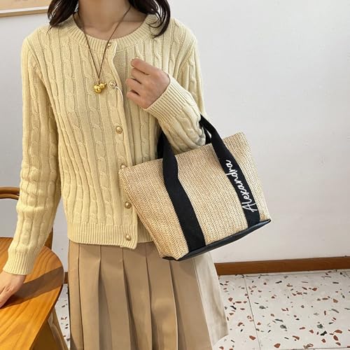 Personalized Beach Bag Custom Tote Bag For Women Woven Bags With Your Name, Present HandBags Suitable For Wedding, Birthday, Beach, Gift For Bridesmaid, Mom, Teacher, Friend4
