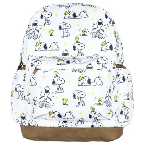 INTIMO Peanuts Mochila Best Friends Woodstock e Snoopy Allover Design Bookbag Travel Daypack Bag