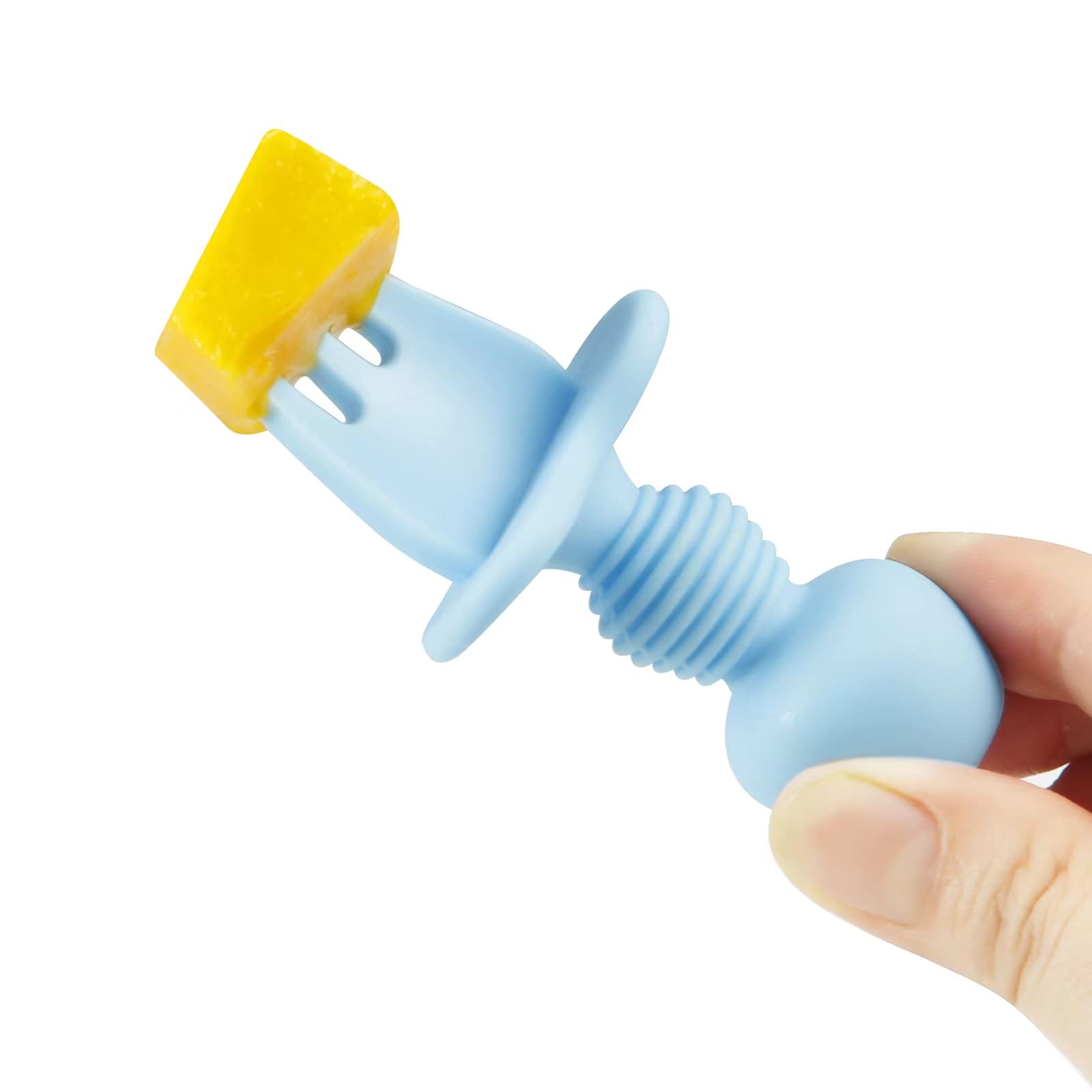 Grabease Ustensiles Bébé Auto-Alimentation – Fourchette & Cuillère Sans BPA, Gris, Set 1 Pièce